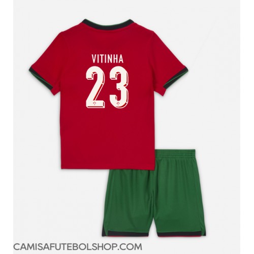 Camisa de time de futebol Portugal Vitinha #23 Replicas 1º Equipamento Infantil Europeu 2024 Manga Curta (+ Calças curtas)